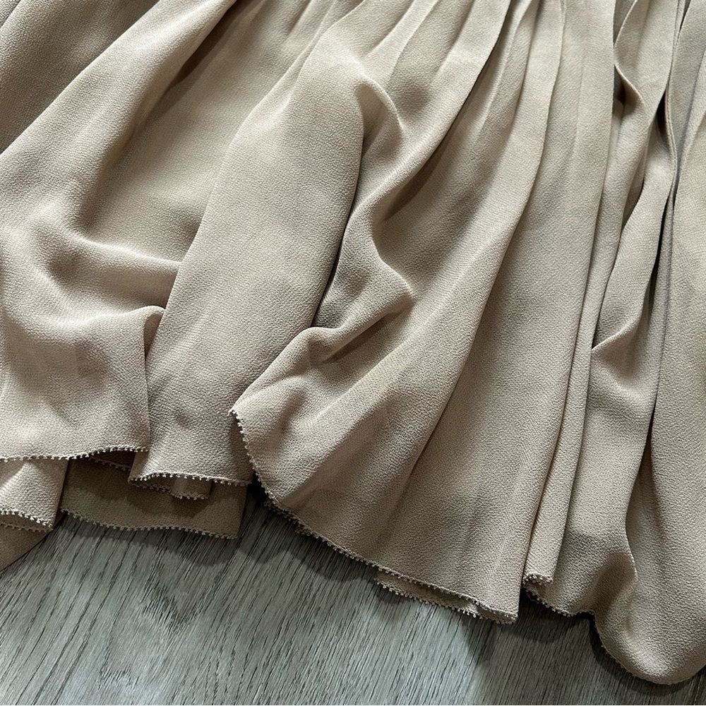 NWT artizia Wilfred Twirl Pleated Chiffon Midi Skirt Taupe Womens Size xl Brown - Picture 6 of 13